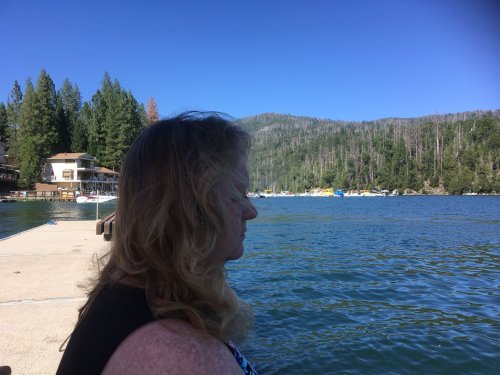 Lori on the dock